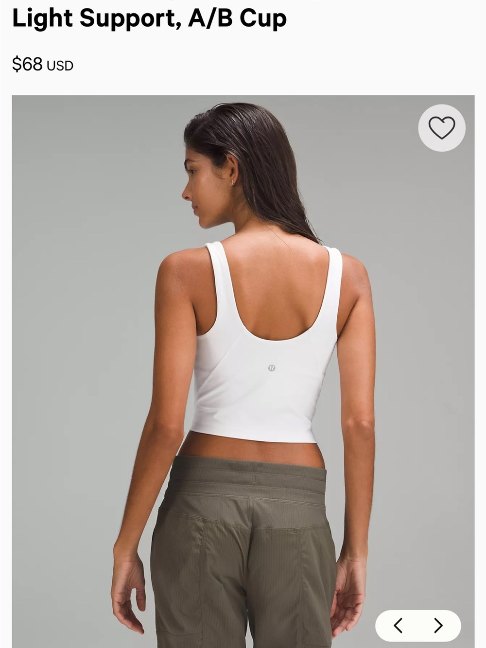 lululemon Align™ Tank Top Light Support, A/B Cup (size 4)